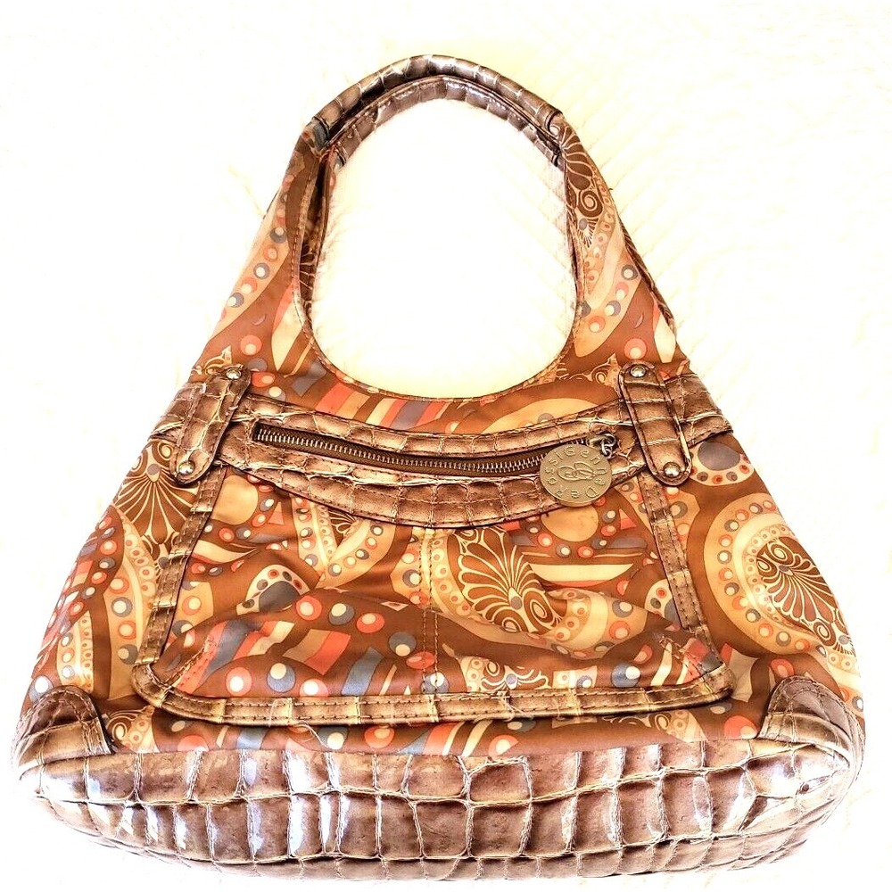 Paisley Purse GENNA DE ROSSI All over pattern  Med Large Reptile Skin Bottom